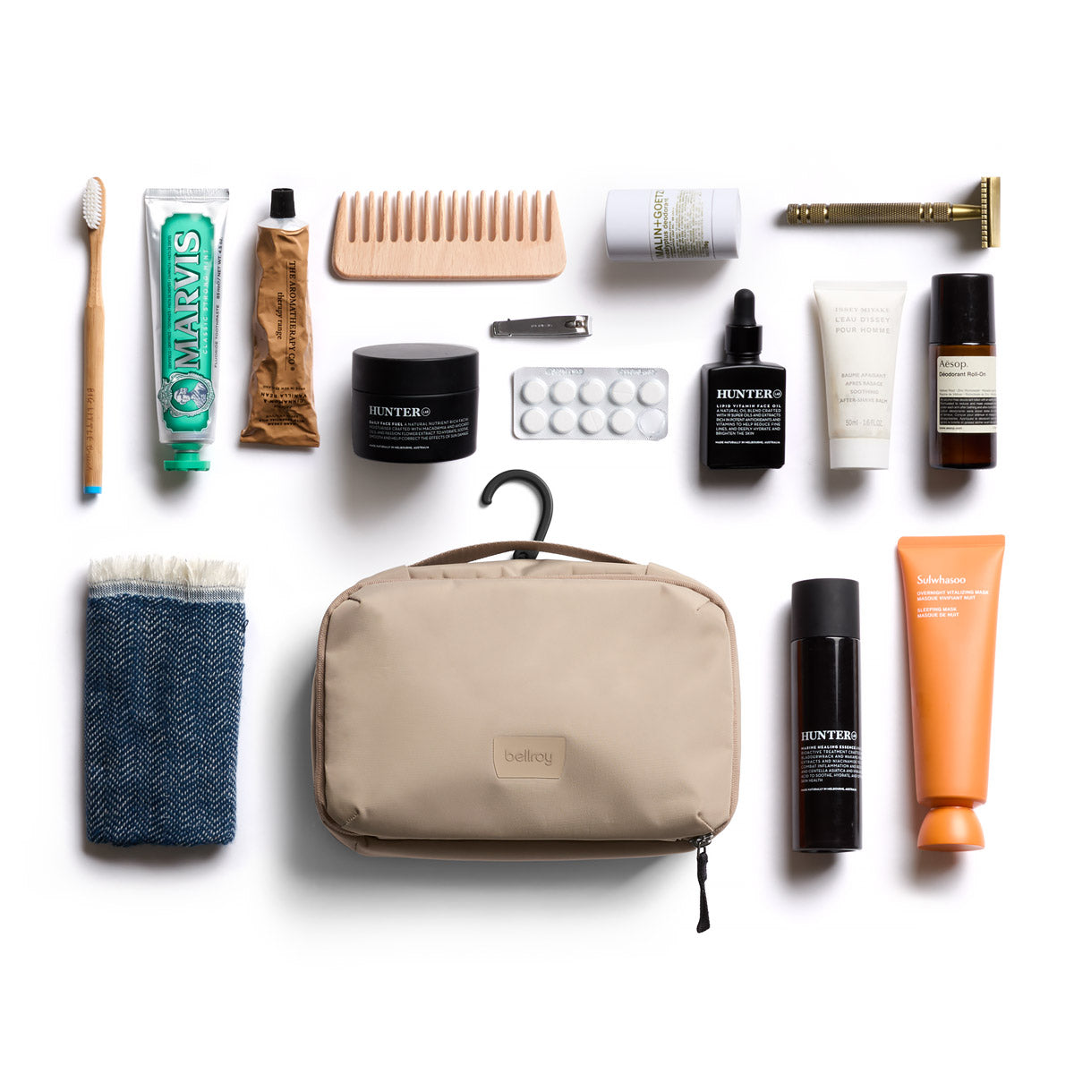 Hanging toiletry kit Stone