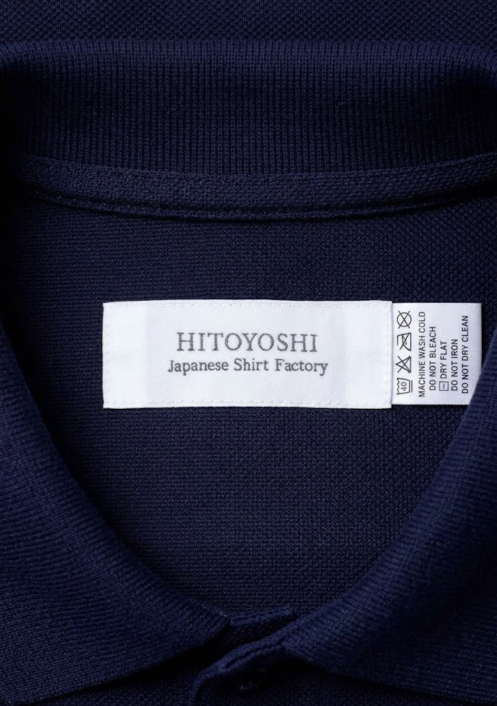 Navy blue finely woven loop button-down shirt