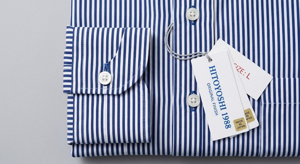 Blue Striped Wide Collar Shirt