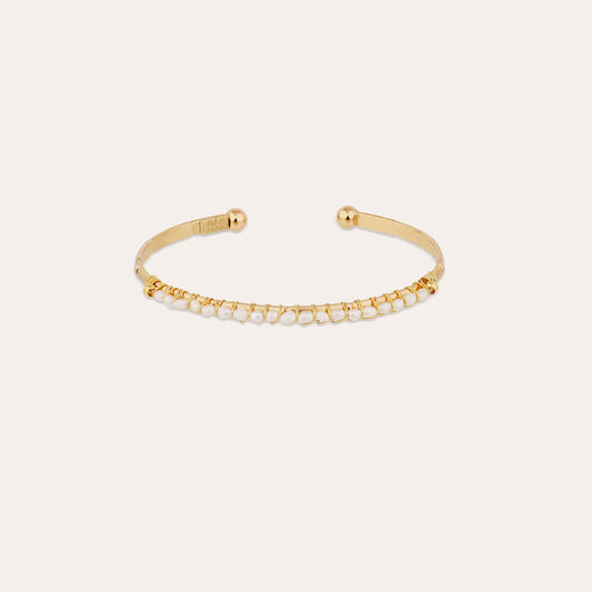 Lyre bangle bracelet small size - White Mother-of-pearl