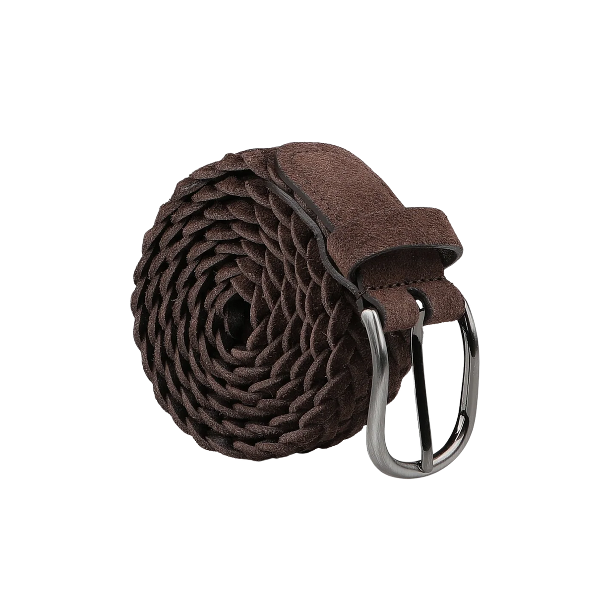 Brown Woven Suede Belt