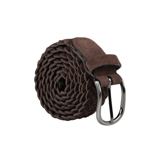Brown Woven Suede Belt