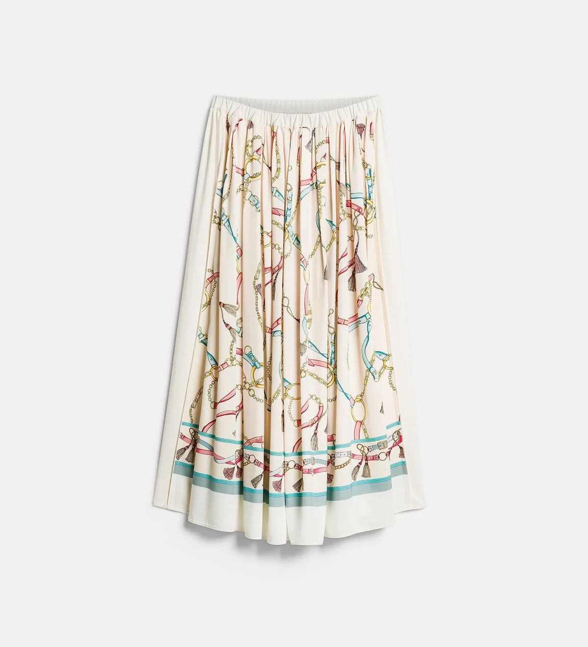 "The Crown" Print Viscose Twill Elasticated Skirt