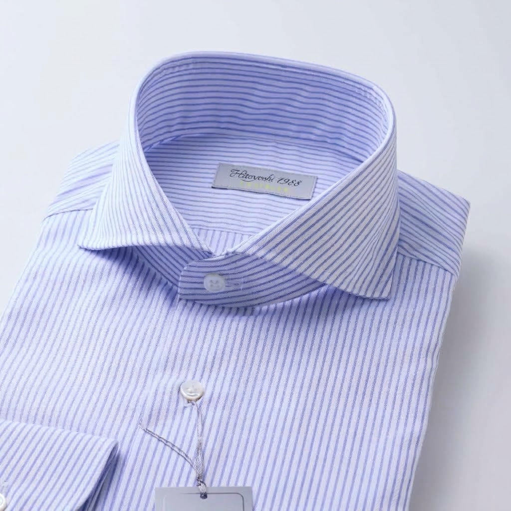 Blue Striped Easy Care Cutaway Shirt