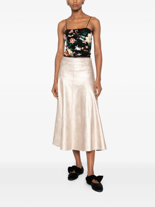 Eco Leather Midi Skirt