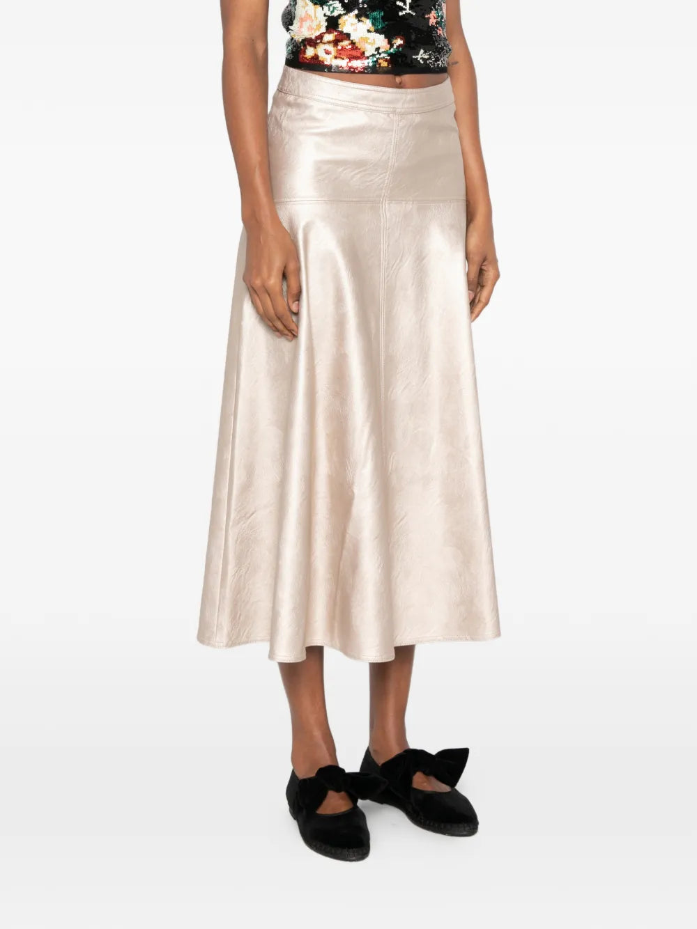 Eco Leather Midi Skirt