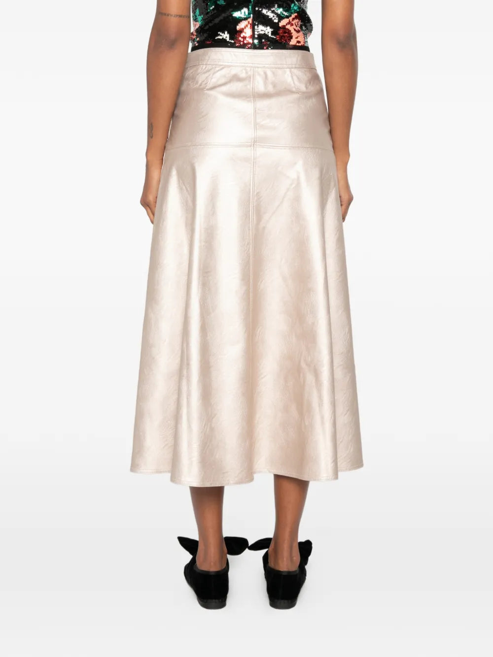 Eco Leather Midi Skirt