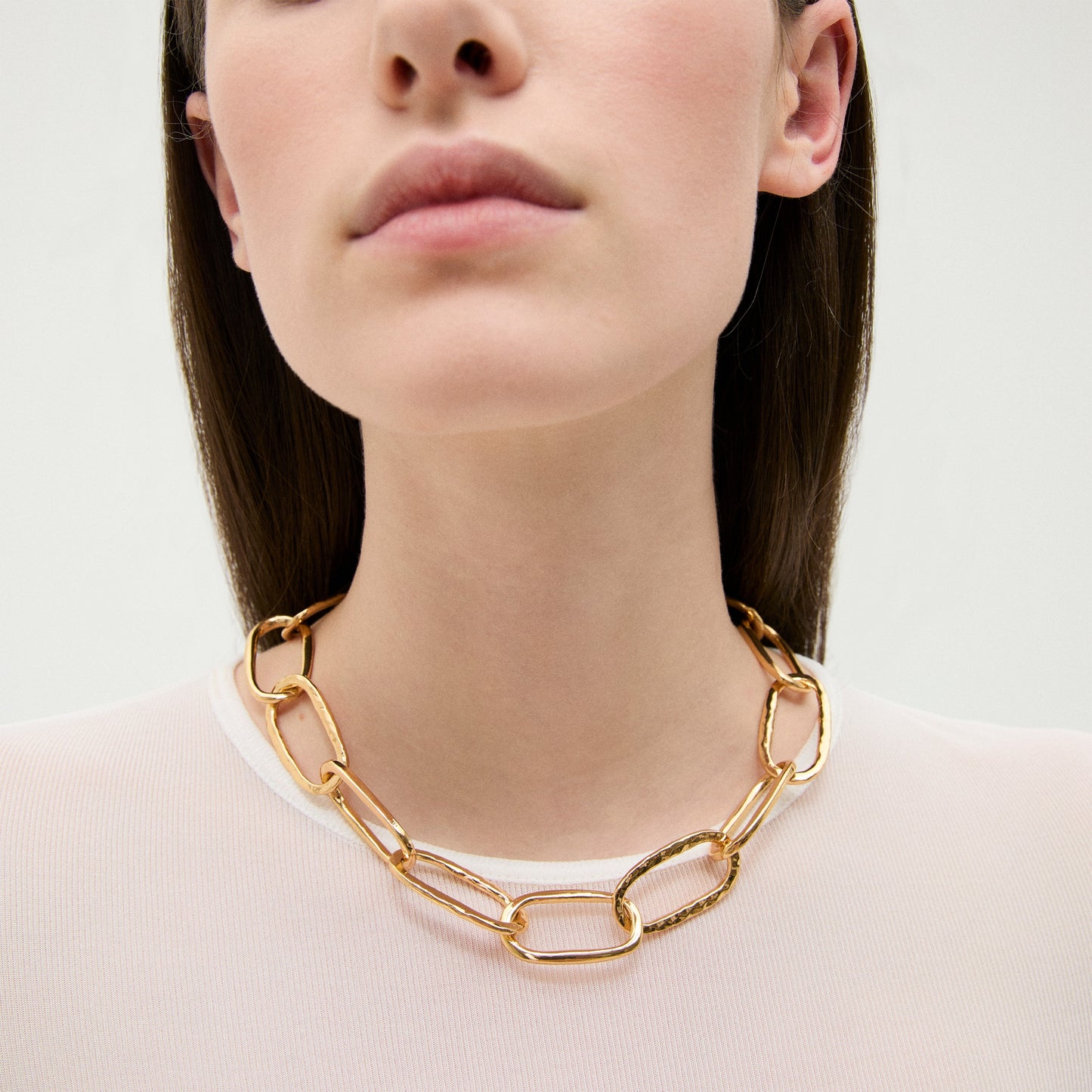 Maille Oval necklace large size Gold