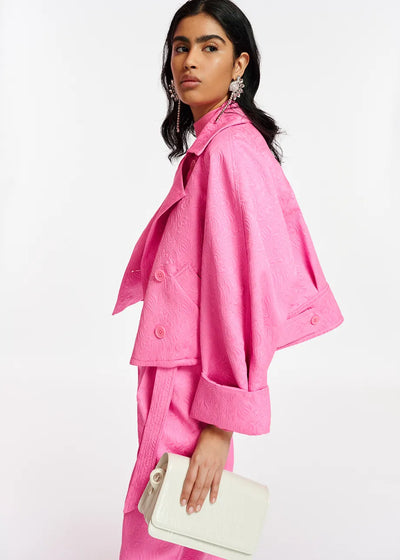 Pink jacquard double-breasted jacket  Eyvette