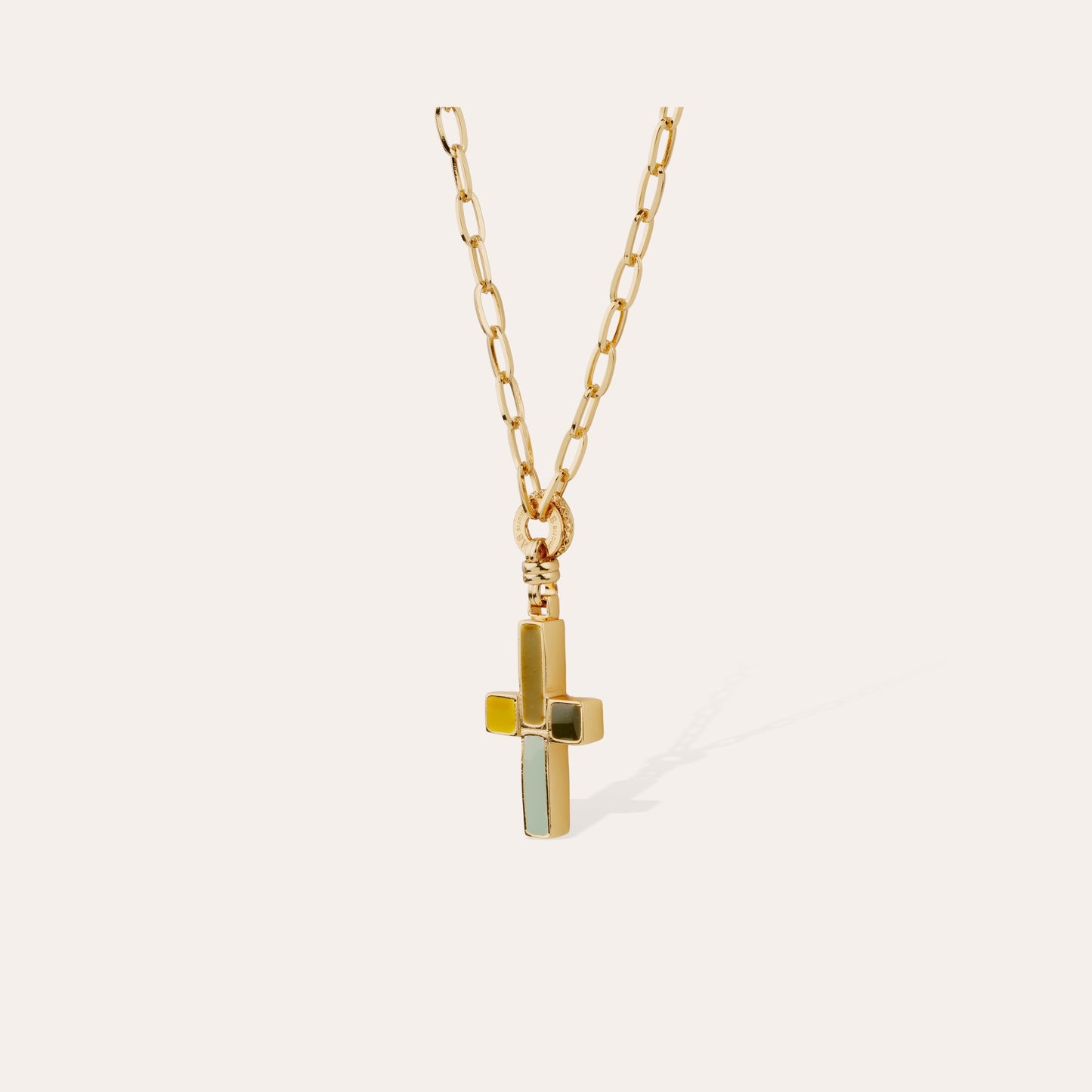 Croix enamel long necklace