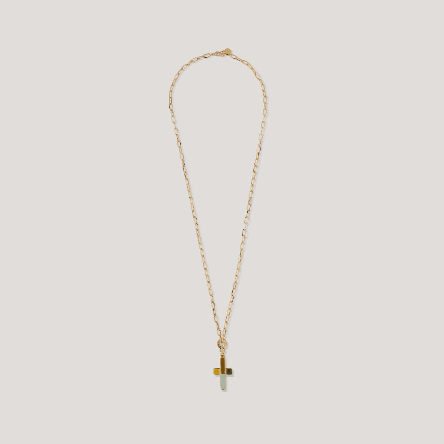 Croix enamel long necklace
