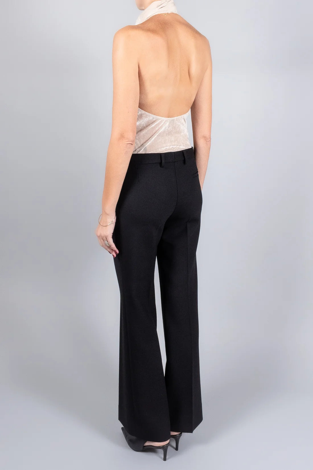 Flocked Stretch Tulle Sleeveless Body