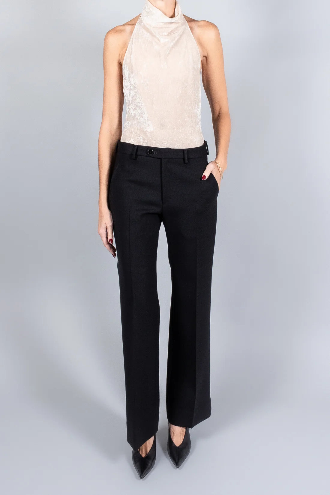 Flocked Stretch Tulle Sleeveless Body