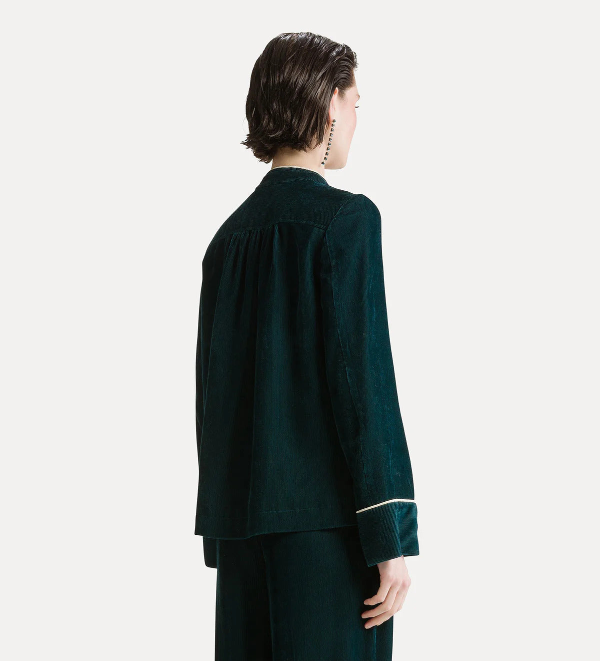 Fluid Ribbed Velvet Tang Jacket