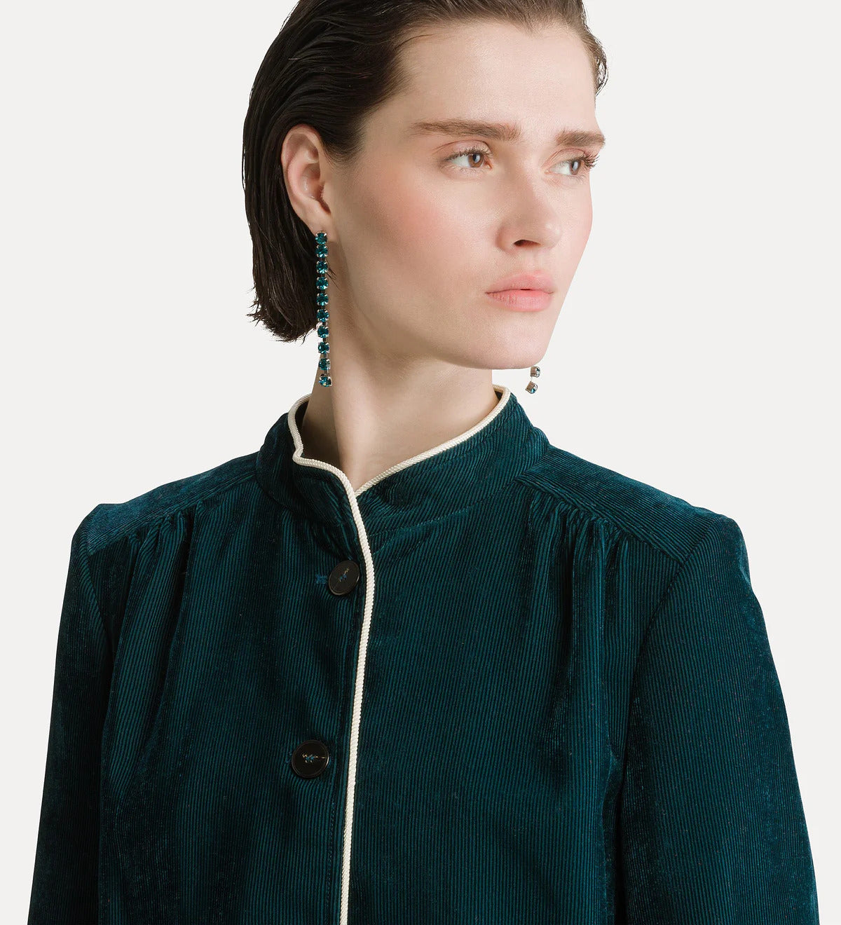 Fluid Ribbed Velvet Tang Jacket