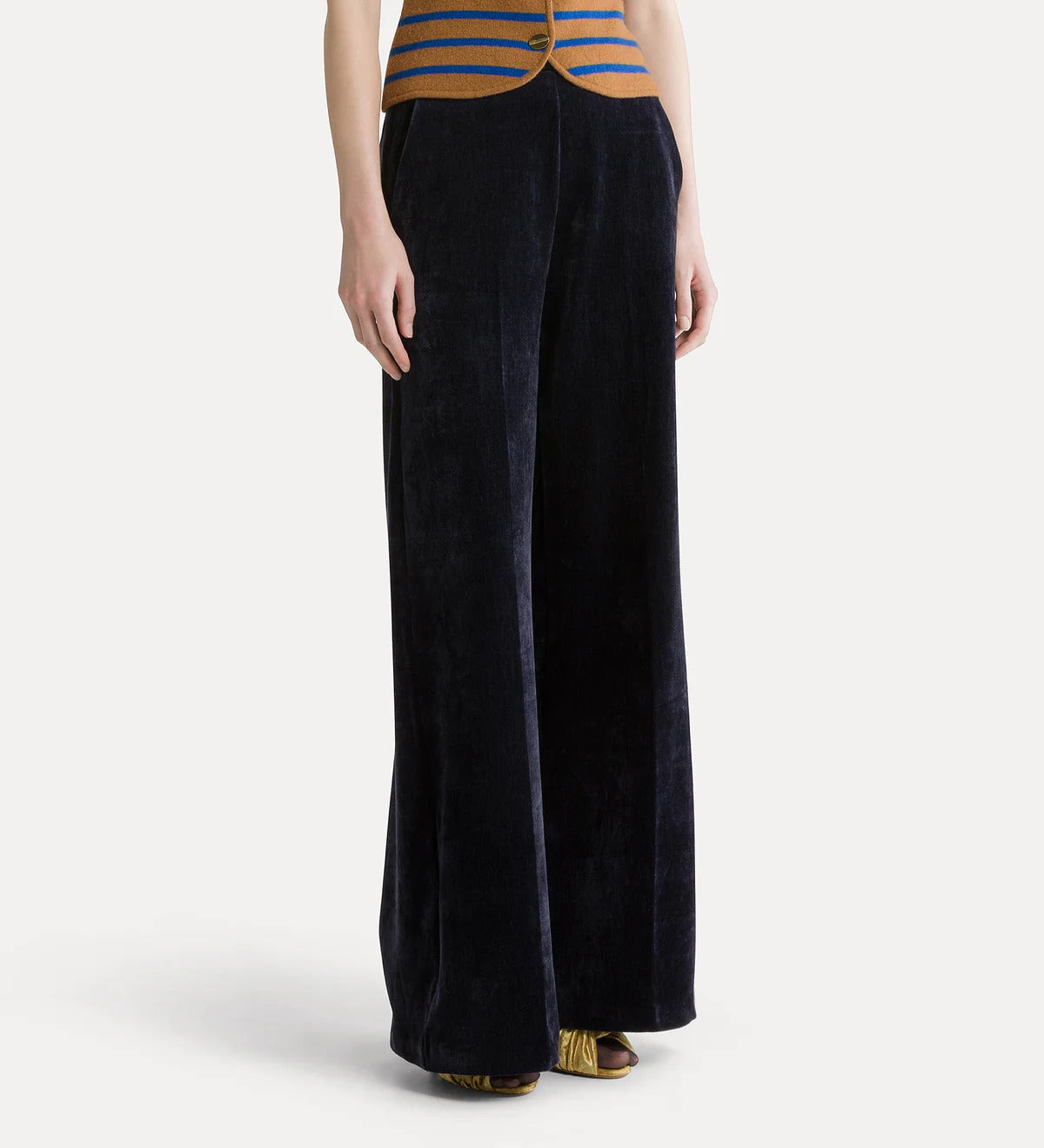 Double Twill Velvet High Waist Pants