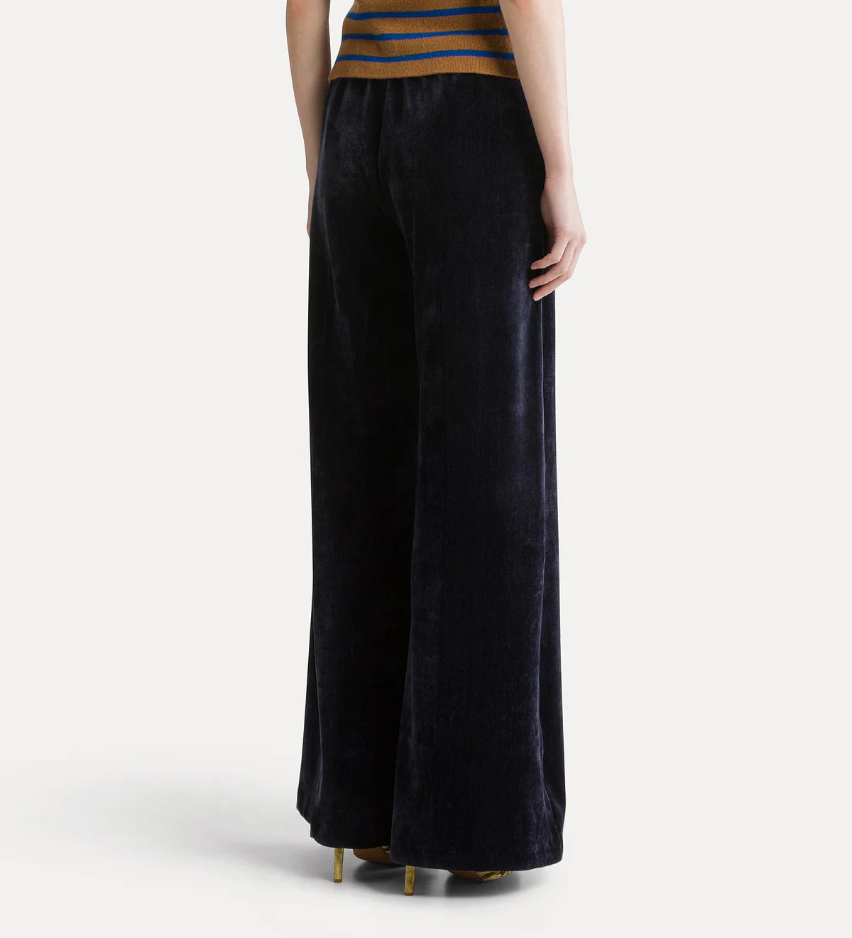 Double Twill Velvet High Waist Pants