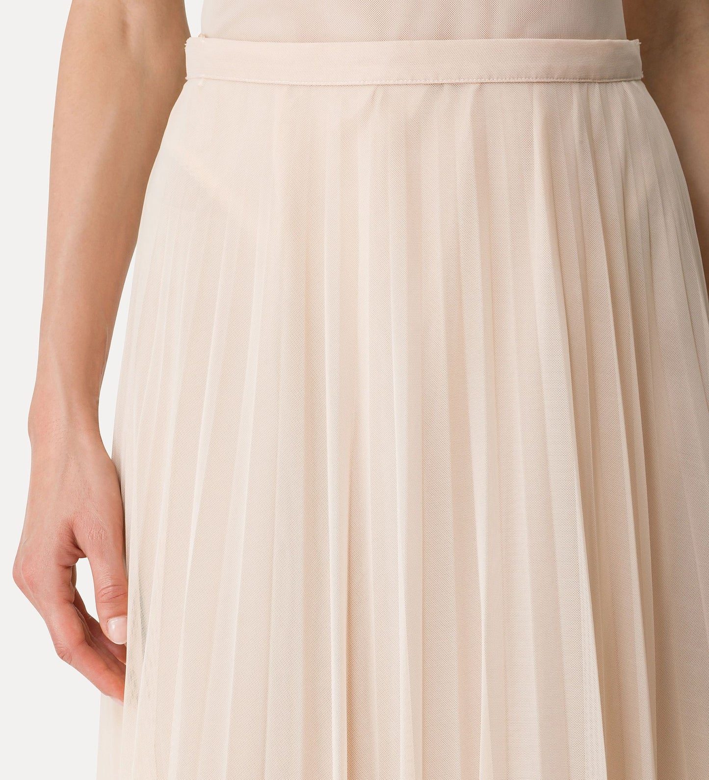 Chic Tulle Plise Midi Skirt