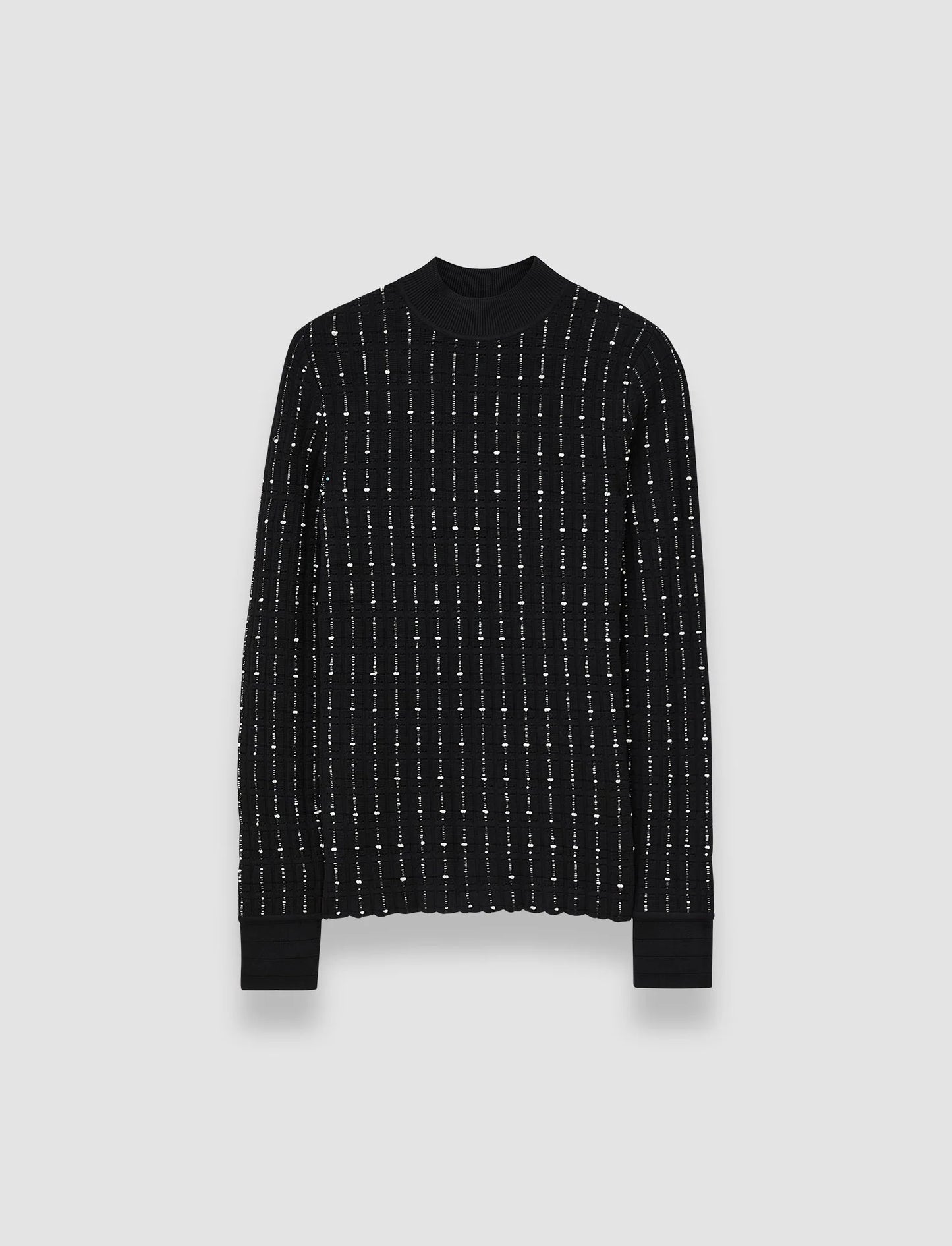 Fragmented Stripes Mock Neck Top