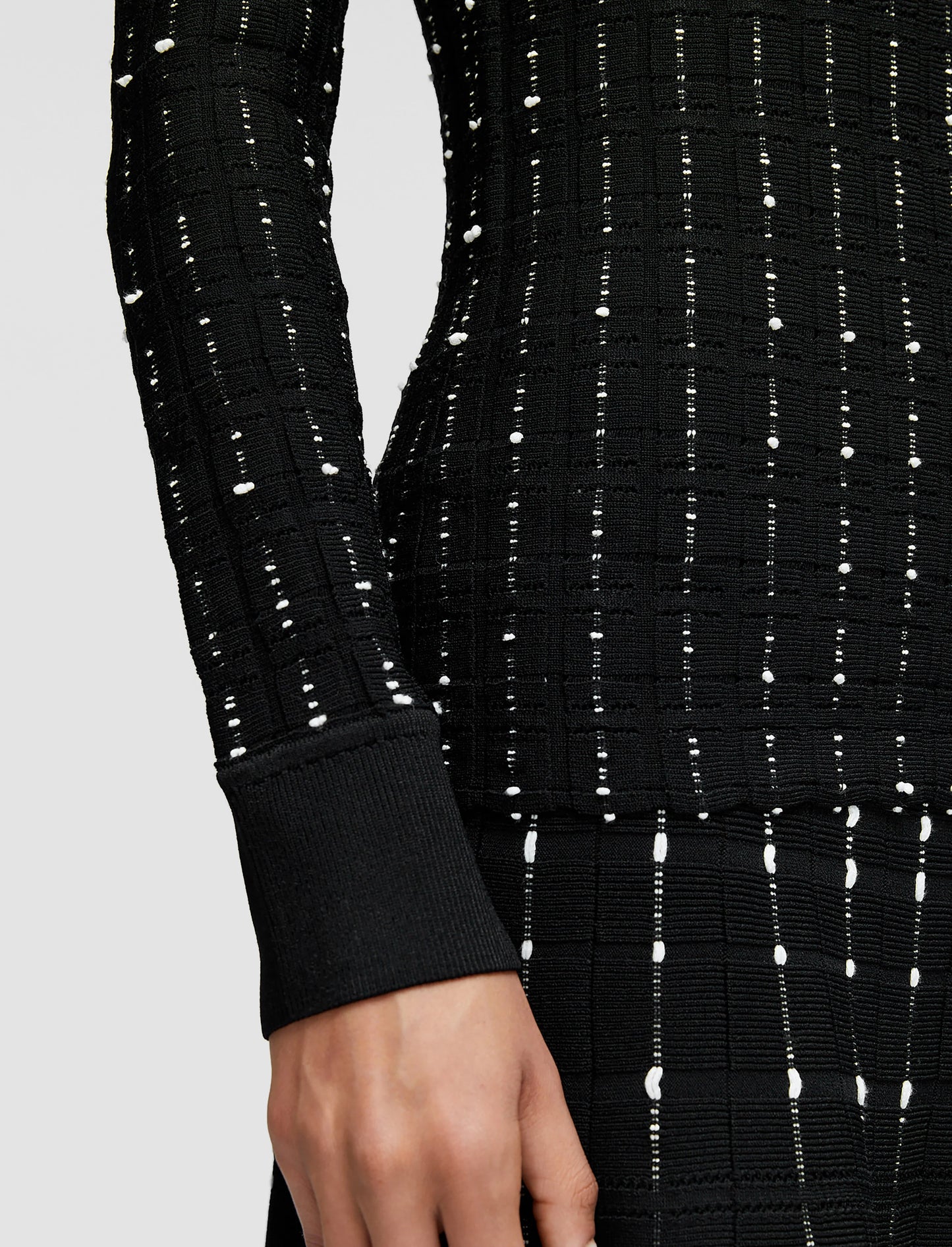 Fragmented Stripes Mock Neck Top