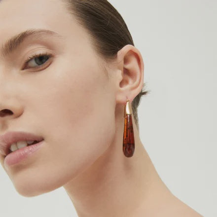 Ecume earrings acetate - Tortoise
