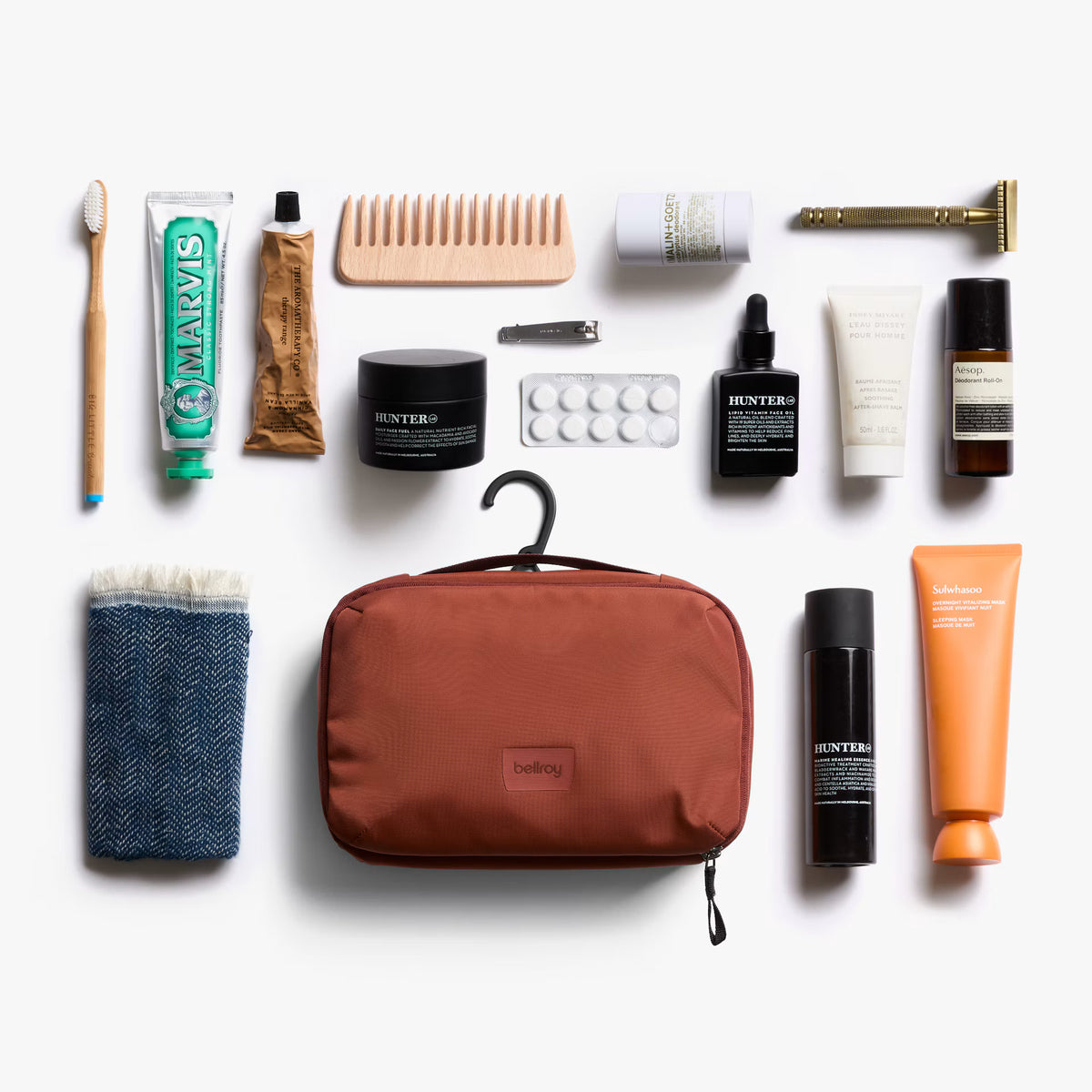 Hanging Toiletry Kit Clay
