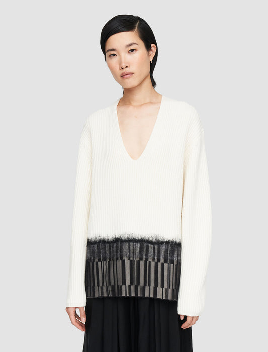 Knit & Lace V Neck Jumper