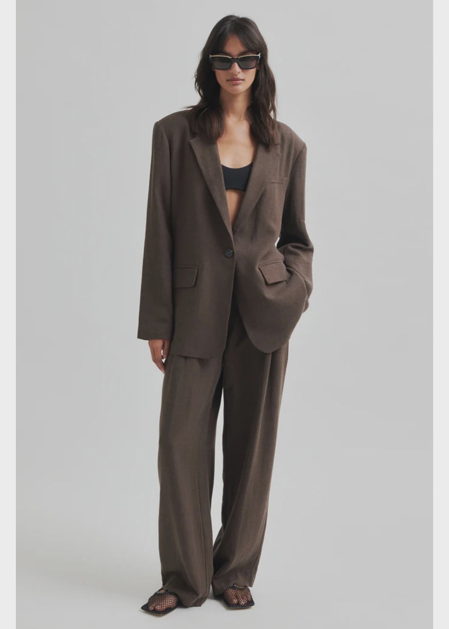 Lino Blazer choc