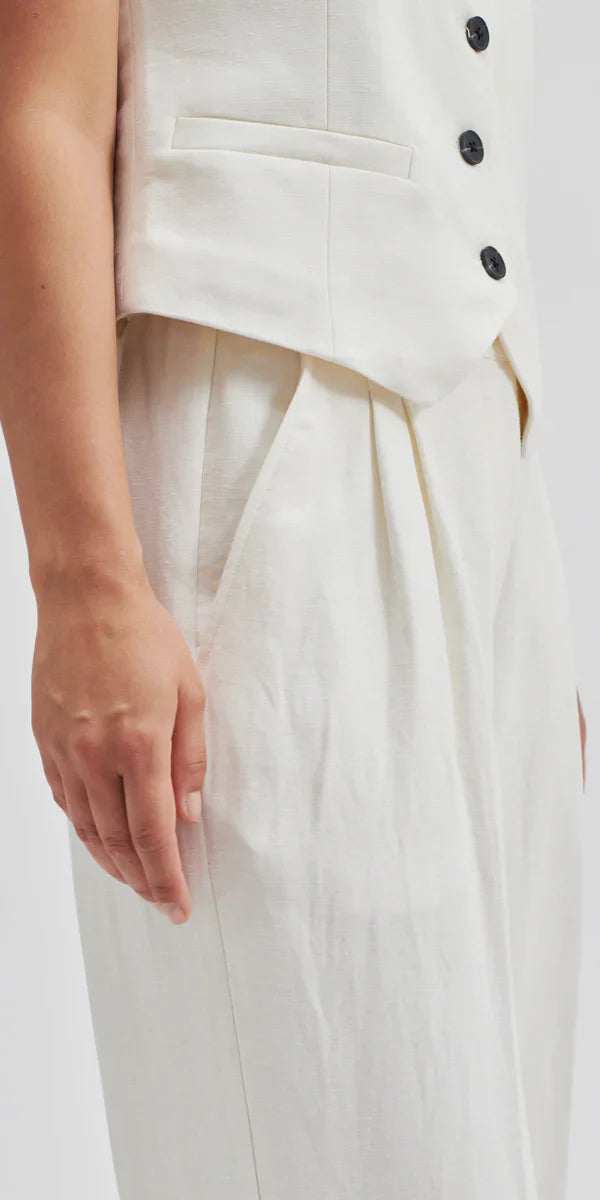 Lino Pant White