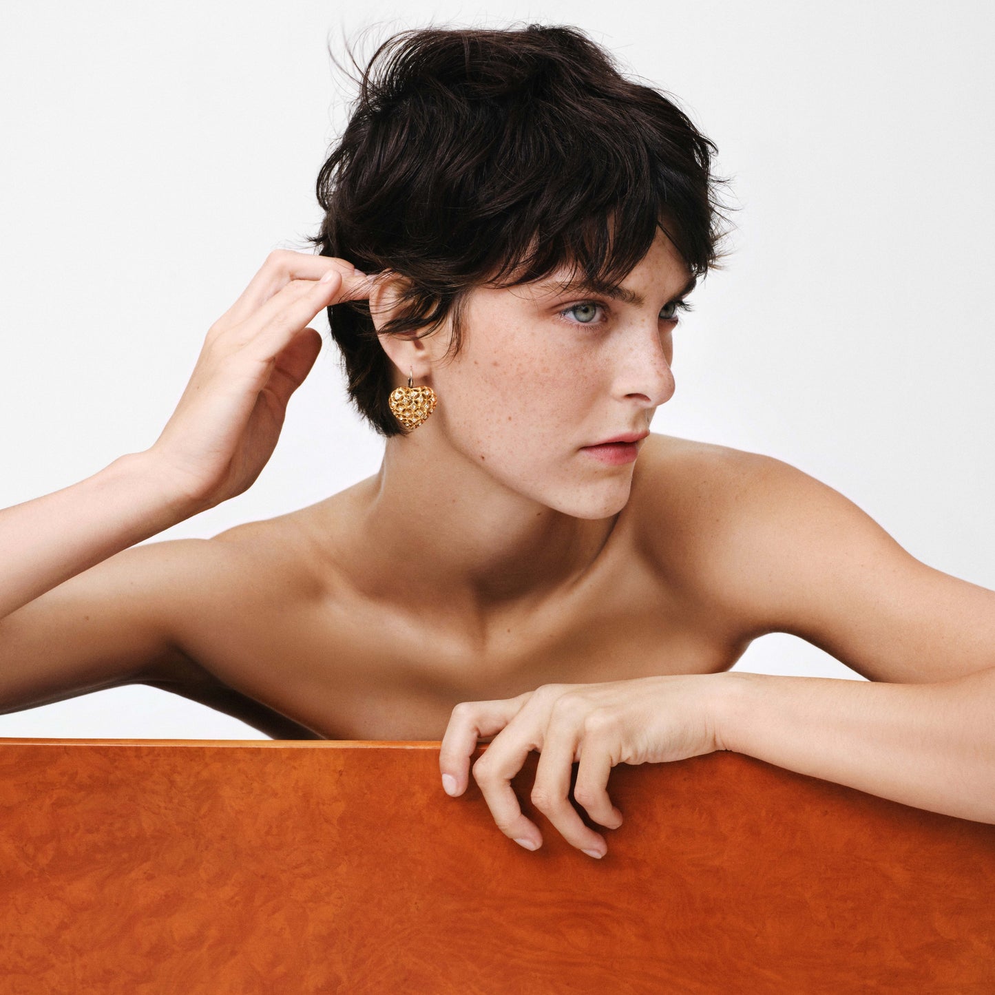 Coracao strass earrings bicolor