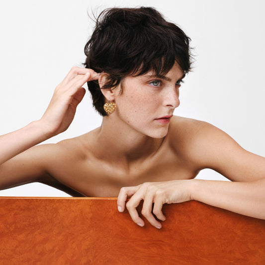 Coracao strass earrings bicolor