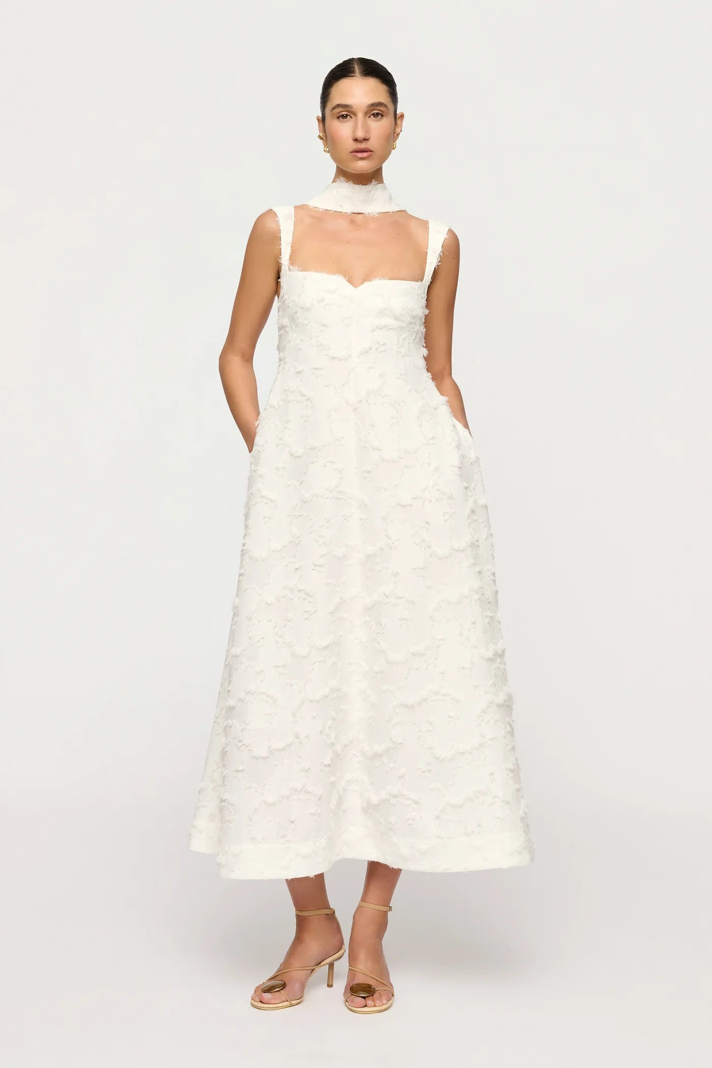Zinnia Midi Dress Feathered Jacquard