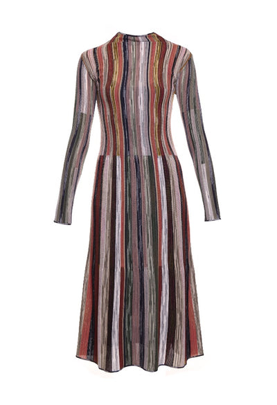 Long Sleeve Knitted Stripe Dress