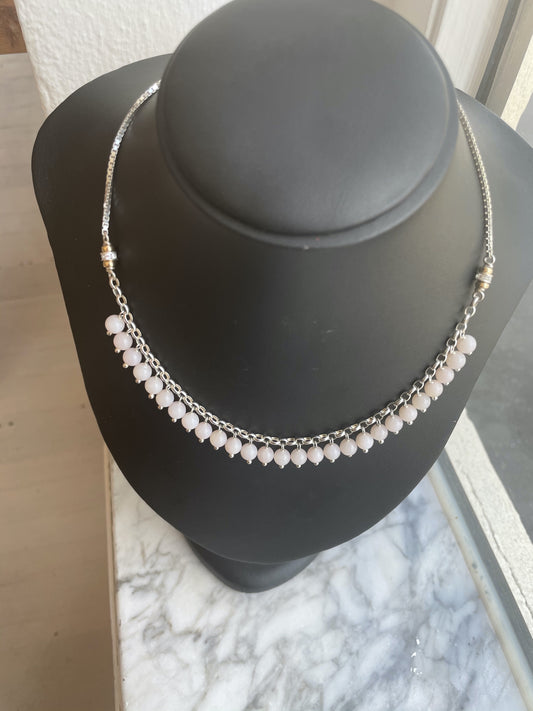 Raindrop Necklace Soft Pink Pearl