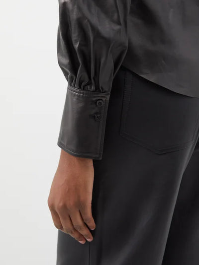 The Femme Leather Shirt- Black