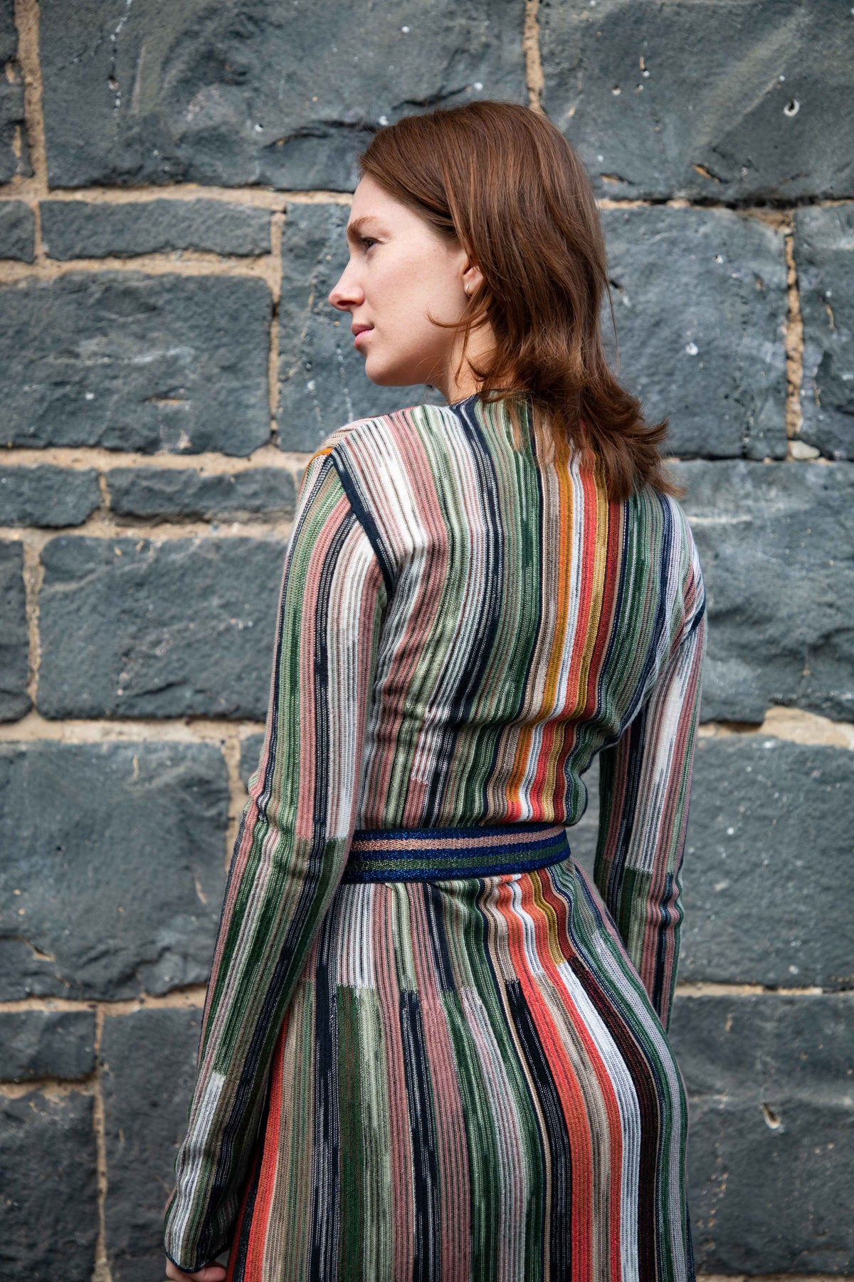 Long Sleeve Knitted Stripe Dress