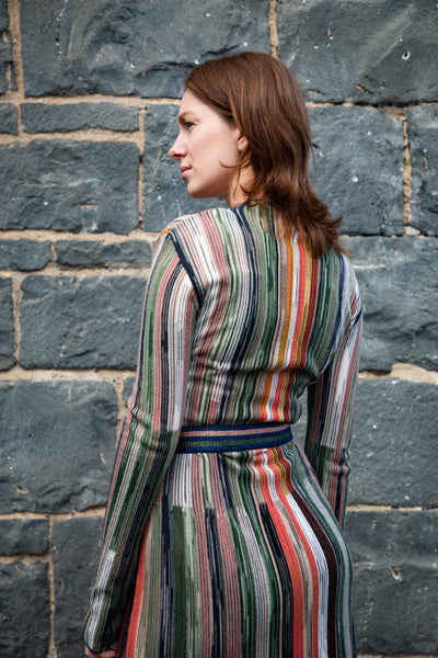 Long Sleeve Knitted Stripe Dress