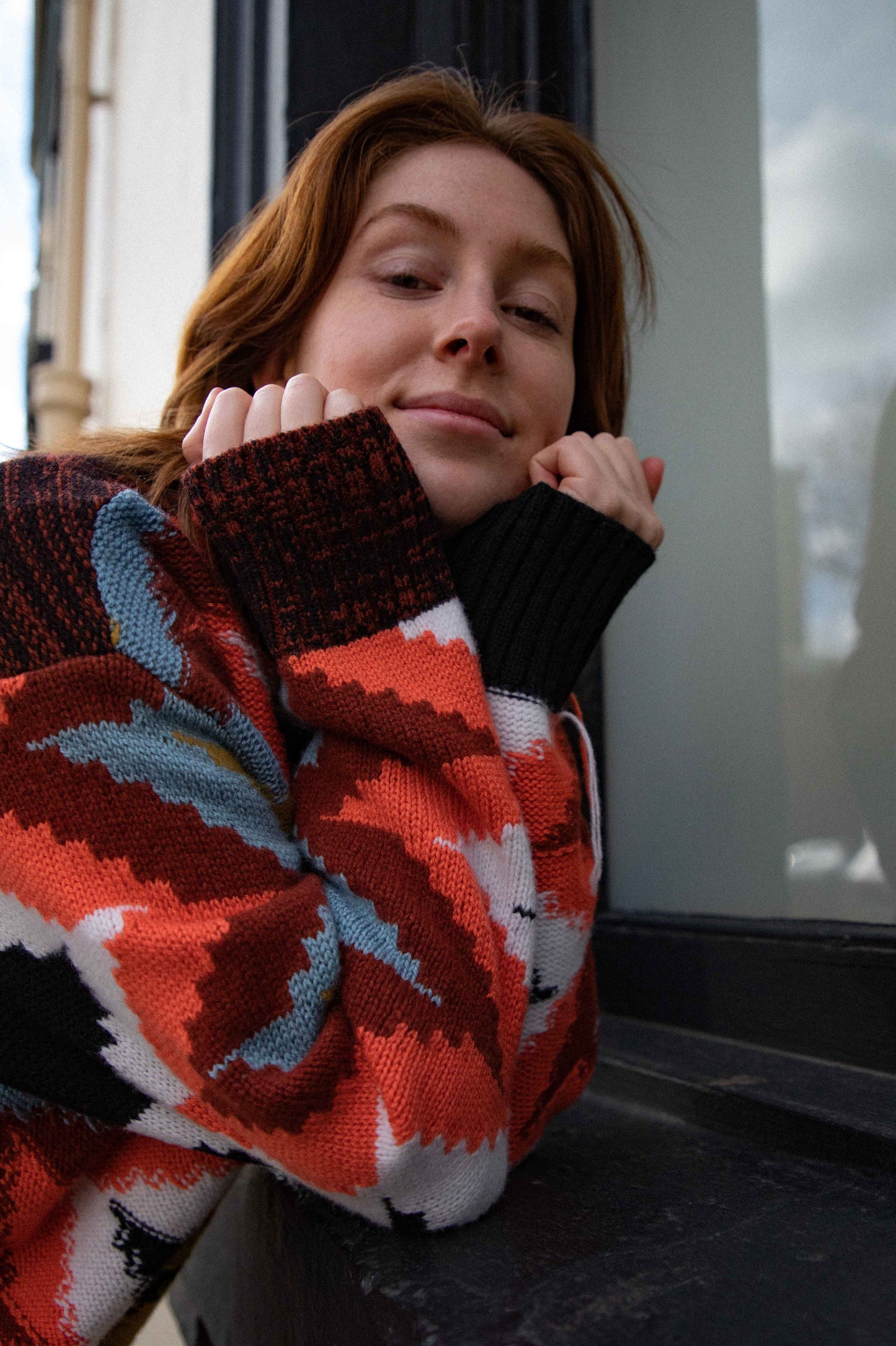 Patterned Crew Neck Jumper