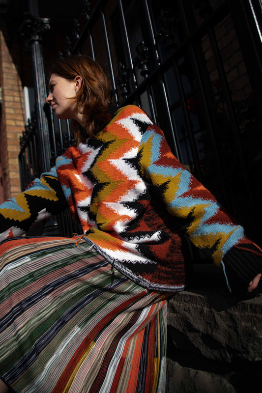 Patterned Crew Neck Jumper