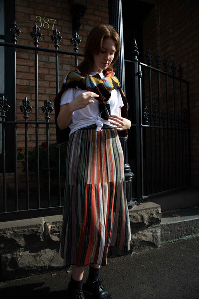 Printed Stripe Skirt