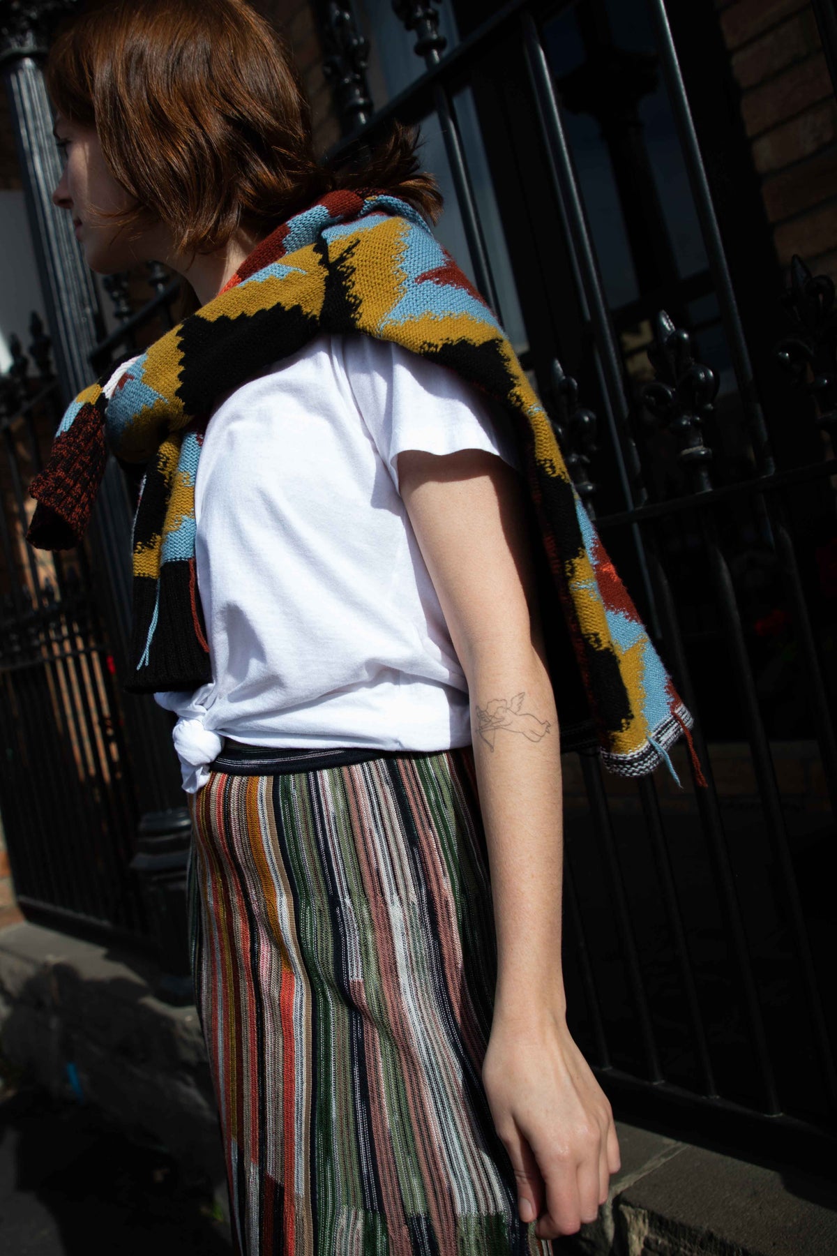 Printed Stripe Skirt