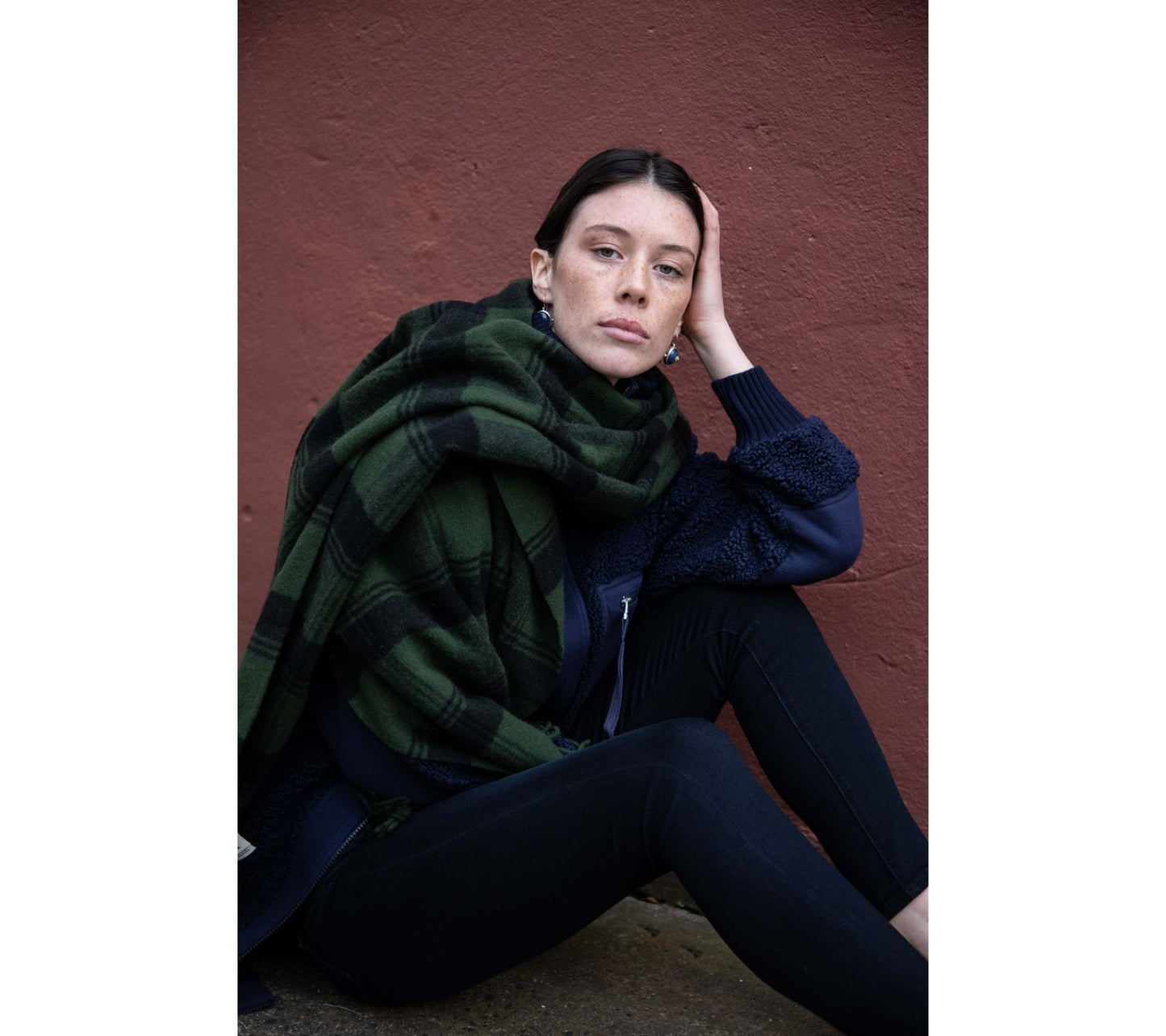 Wienda Check Wool Scarf