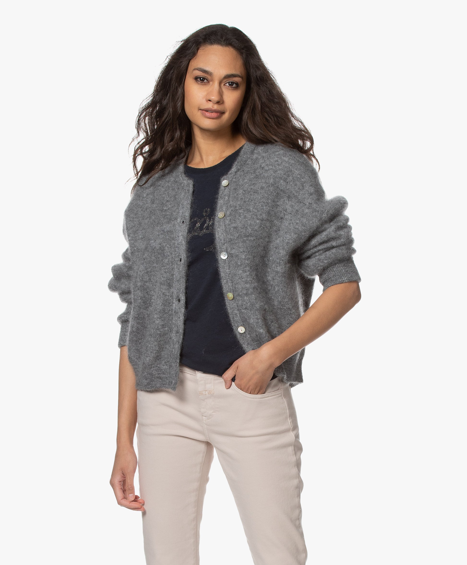 Zabidoo Cardigan Heather Grey rpmmelbourne AmericanVintage ss21