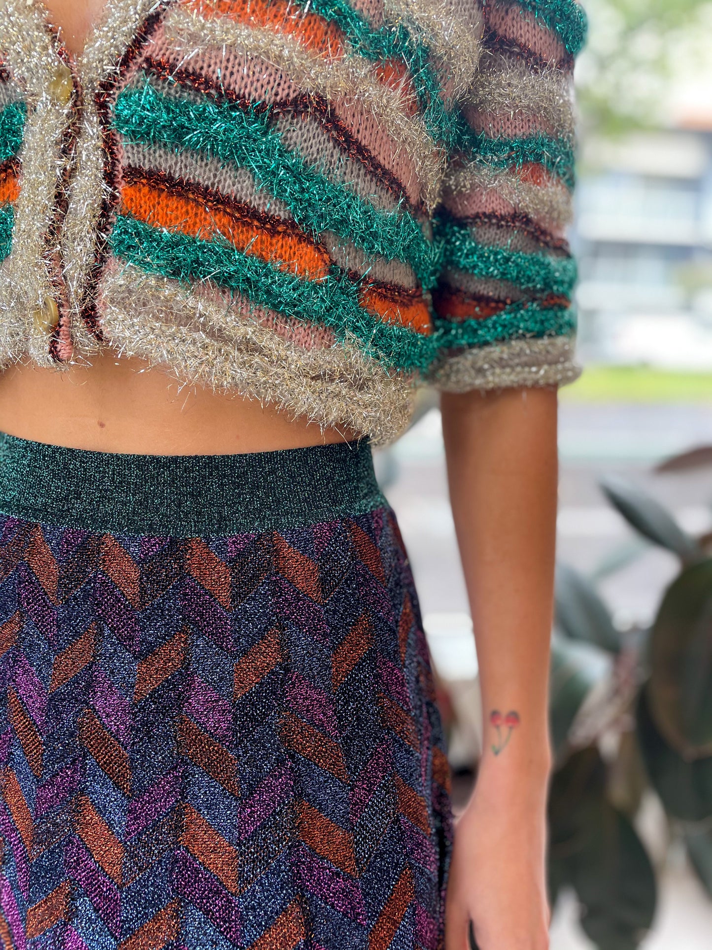 Multicolour Cropped Cardigan
