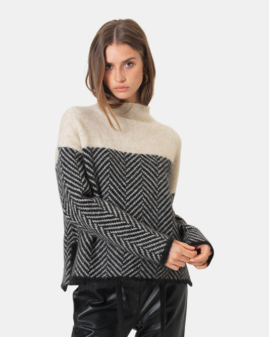 Herrin Knit T-Neck - Black