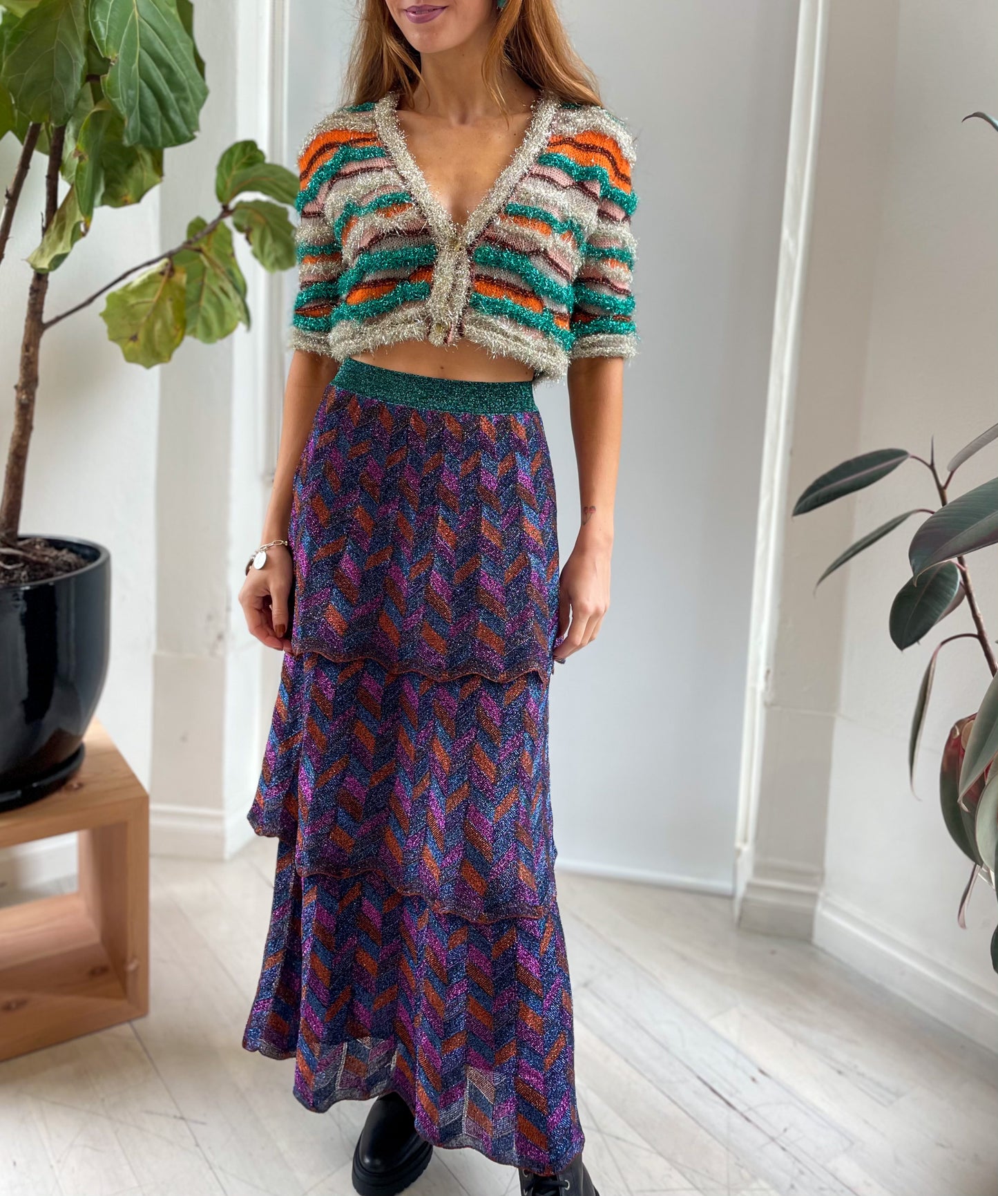 Multicolour Cropped Cardigan