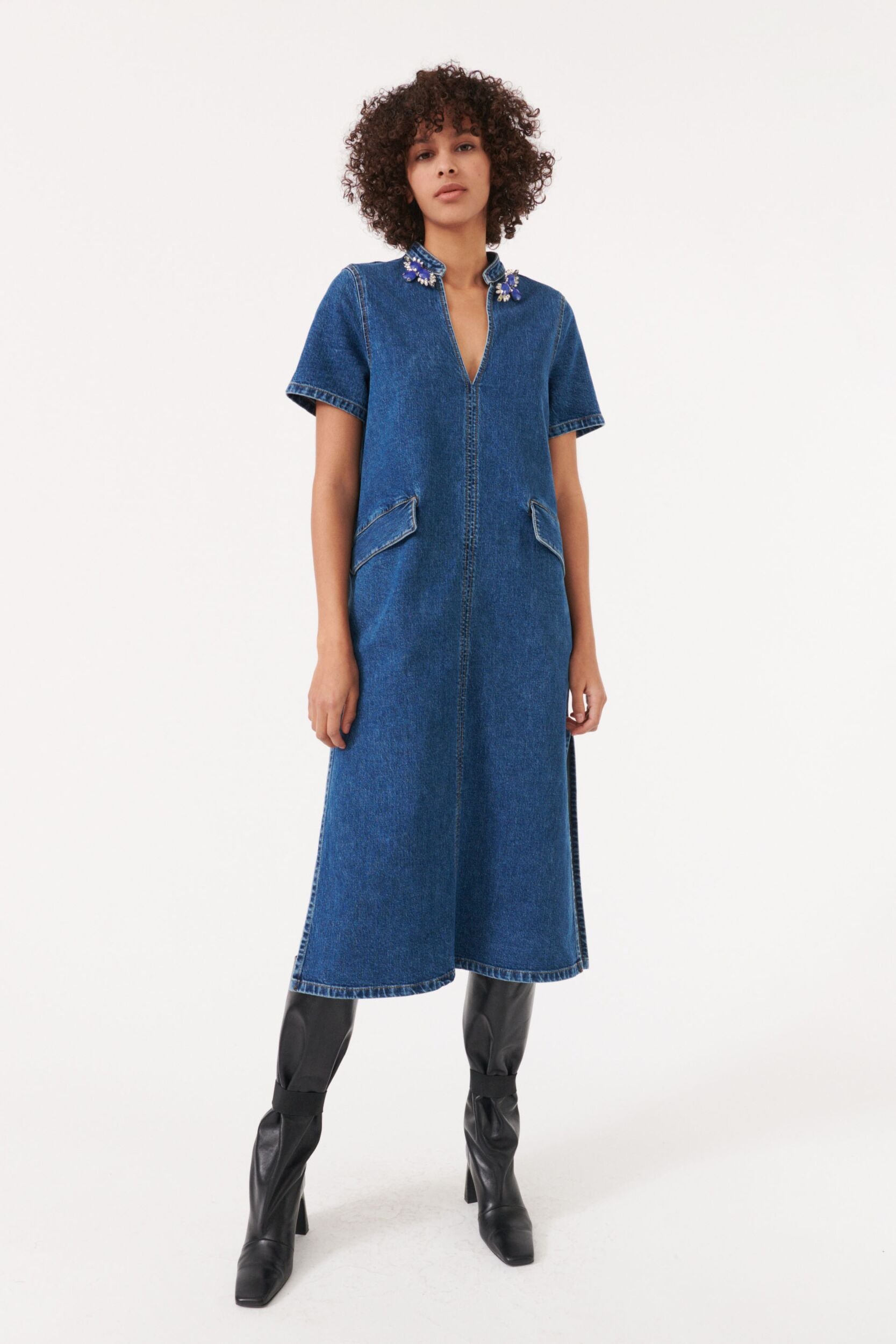 Amita Dress Washed Blue