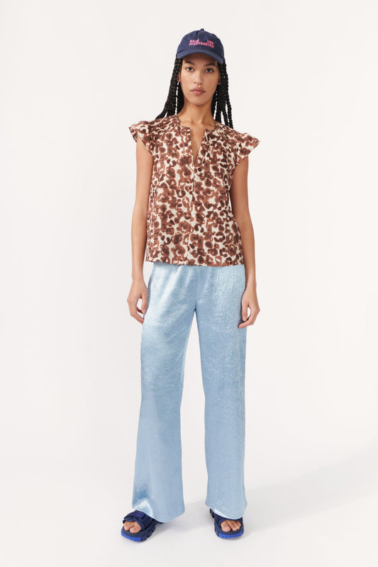 Mellony Blouse Floating Flower Brown