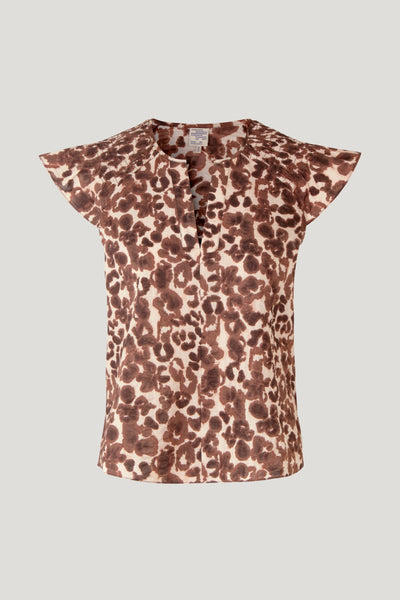 Mellony Blouse Floating Flower Brown