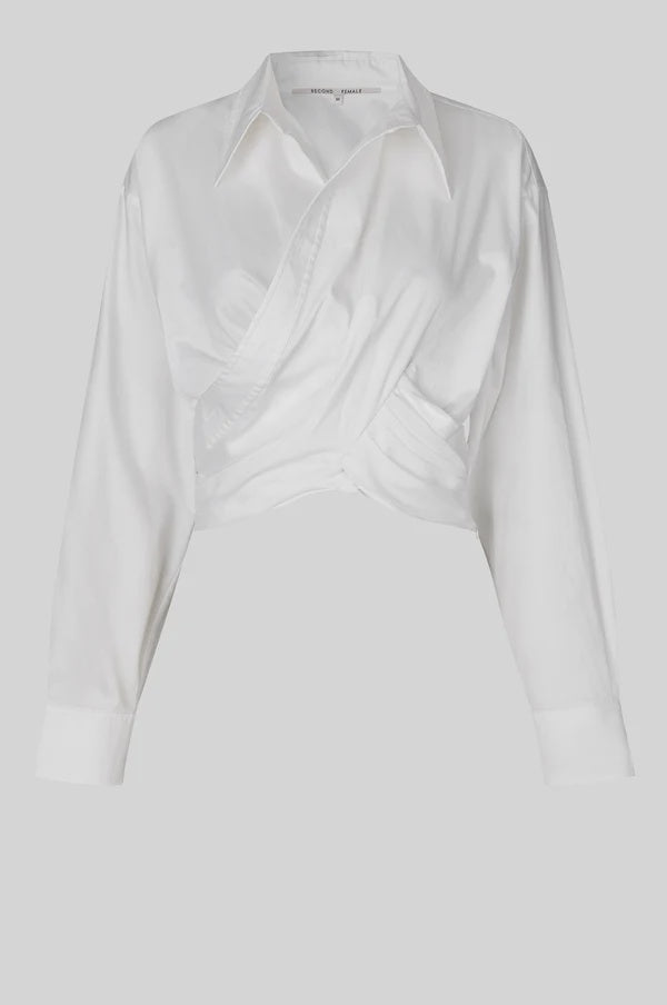 Closa Wrap Front Shirt - White